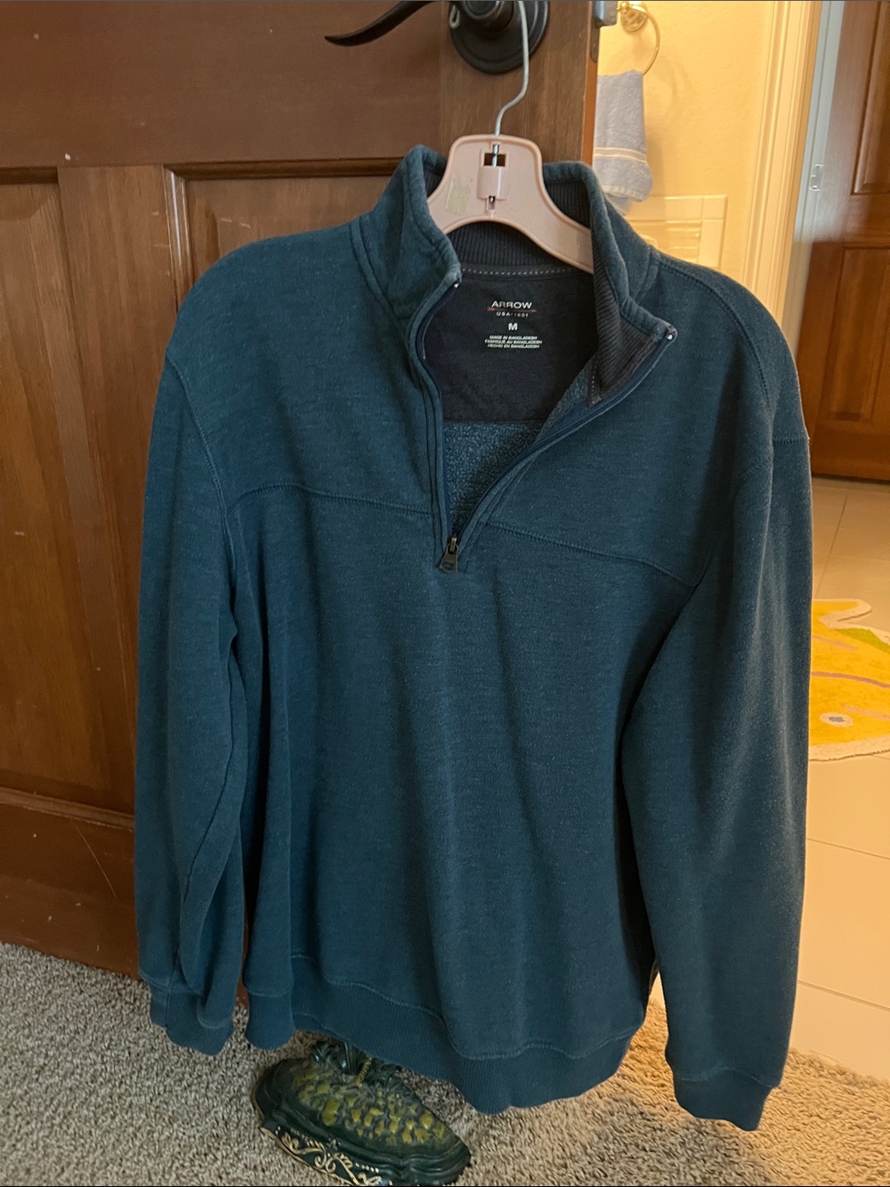 Arrow Men’s Dark Teal Quarter-Zip Sweater